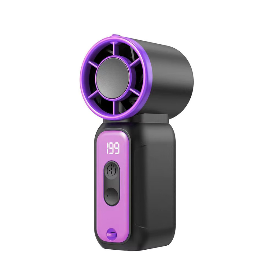 Tragbarer Mini-Handventilator von raugee in Weiß mit digitaler Anzeige - Bild 7