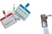Durable Namensschild für Betriebsausweise mit Clip, Blau, 25 Stück, B: 6,0 cm, H: 9,0 cm - Bild 1