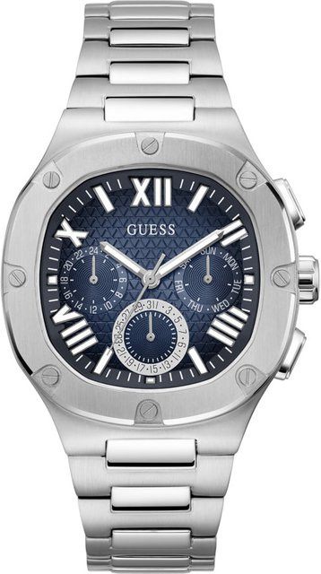 Guess Herrenuhr, Quarz, Edelstahl, 42 mm, Silber, Grau - Bild 1