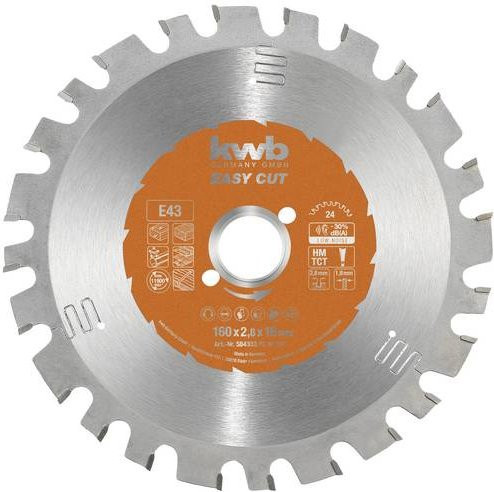 Kwb Kreissägeblatt Carbide Tipped für Holz, Metall und Kunststoff, Farbe: Silber, Durchmesser: 160 mm, Bohrung: 16 mm - Bild 1
