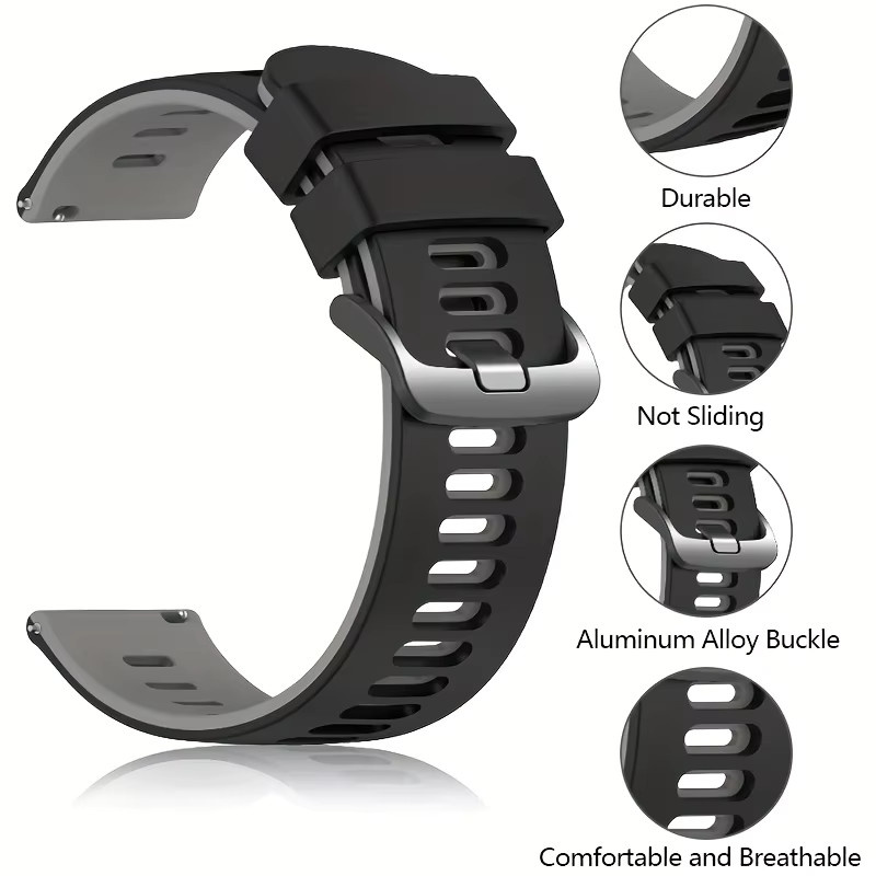Silikonarmband für Samsung Galaxy Watch 4, Galaxy 3 und Gear S2 S3 Sportarmband, Breite: 20 mm oder 22 mm - Bild 2