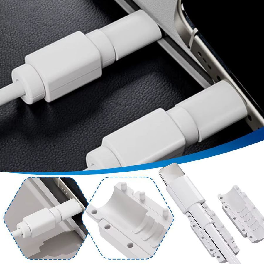 Flexibler USB-C Datenkabel-Schutzorganizer und Kabelmanagement-Clips in Weiß für Maus, Tastatur und Kopfhörer - Bild 4