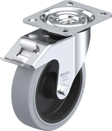 Blickle L-POEV 125XR-FI-SG Lenkrolle mit Feststeller, Rad-Durchmesser: 125 mm, Tragfähigkeit: 250 kg, Farbe: Grau/Schwarz/Blau - Bild 1