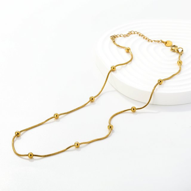 LUXUKISSKIDS Perlenkette Edelstahl, Gold, Damen - Bild 1