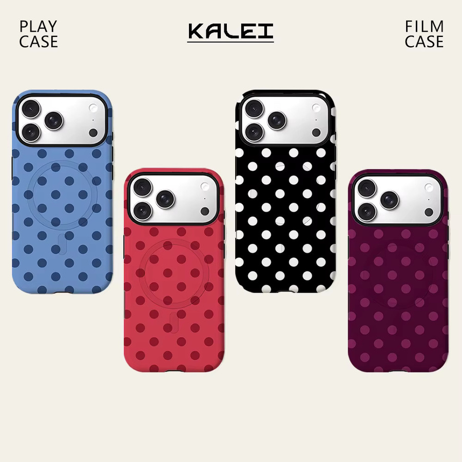 Apple iPhone 17 16 15 14 13 Pro Max Plus Polka Dots Magnetische Handyhülle mit robuster Einzel- und Doppelschicht-Schutzfunktion - Bild 6