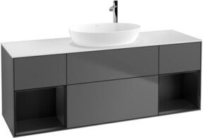 V&B Waschtischunterschrank Finion in Anthrazit lackiert, Breite: 160 cm, Tiefe: 50,1 cm, Höhe: 50,1 cm - Bild 1