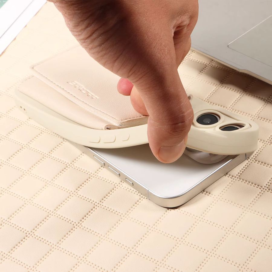 TPU-Leder-Handyhülle für Samsung Galaxy S25 Ultra S24 S23 S22 S21 S20 Note20 mit Anti-Entmagnetisierung und Schutzfunktion in Schwarz oder Beige - Bild 2