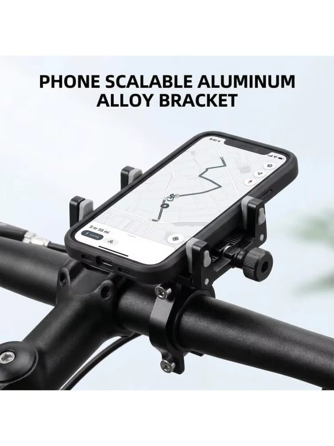 Skalierbare CNC Aluminium-Legierung Handyhalterung für Motorrad und Elektrofahrrad in Schwarz oder Grau - Bild 5