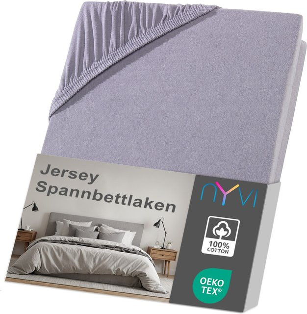 NYVI DreamScience Jersey Spannbettlaken aus Baumwolle, Grau, B/T: 140 x 200 cm oder 160 x 200 cm, Matratzenhöhe bis 22 cm - Bild 1