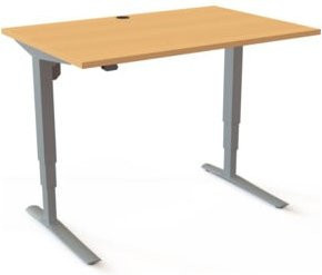 STIER Elektrisch höhenverstellbarer Schreibtisch 501-43 in Buche mel. Braun, B: 120 cm, T: 80 cm, H: 65-125 cm - Bild 1