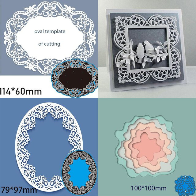 Metall Stanzform Rahmen mit Hintergrund und Grenze für Scrapbook und Handwerk - Bild 1