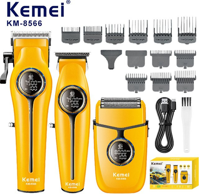 Kemei KM-8566 Elektrischer Haarschneider, Gelb, Unisex - Bild 1