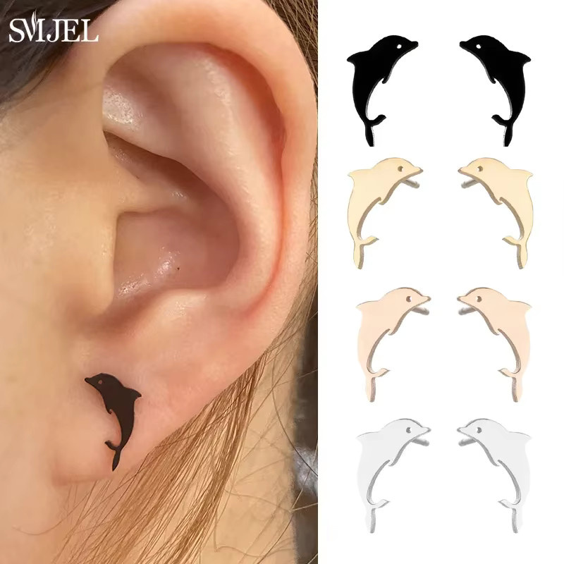 SMJEL Ohrstecker Edelstahl, Mini Tier, Silber, Damen - Bild 1