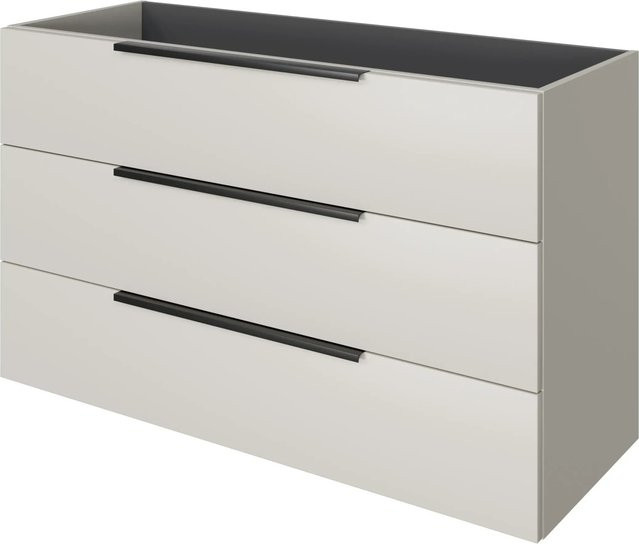 Pelipal Waschbeckenunterschrank Quantum 07 in Kaschmir Matt mit 3 Auszügen, Breite: 120 cm, Höhe: 72 cm, Tiefe: 43 cm - Bild 1