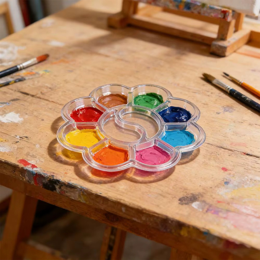 20 Stück Einweg-Farbmischpalette aus Kunststoff, transparente Malpalette für dein Malzubehör - Bild 3