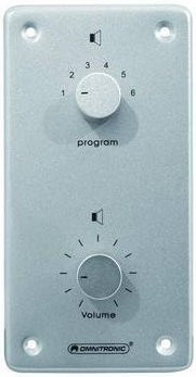 Omnitronic Einbau ELA-Lautstärkeregler und Programmwähler in Silber aus Aluminium mit 10W/s - Bild 1