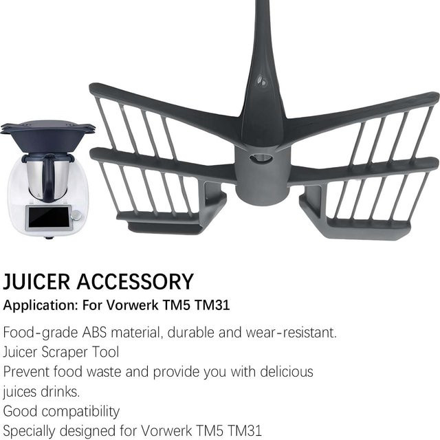 Schmetterlingsförmiger Rührer und Schaber in Grau kompatibel mit Vorwerk Thermomix TM31 TM5 TM6 Küchenzubehör - Bild 1