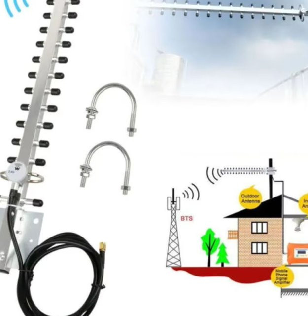 ANENG Outdoor-Richtantenne Yagi-WLAN-Antenne mit 25dBi Verstärkung in Silber für 2400-2500MHz und drahtlose Router - Bild 1