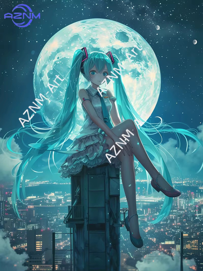 KAYOU Wandbild Sängerin Miku Kawaii Idol Mädchen Gemälde in Mehrfarbig für deine moderne Heimdekoration - Bild 3