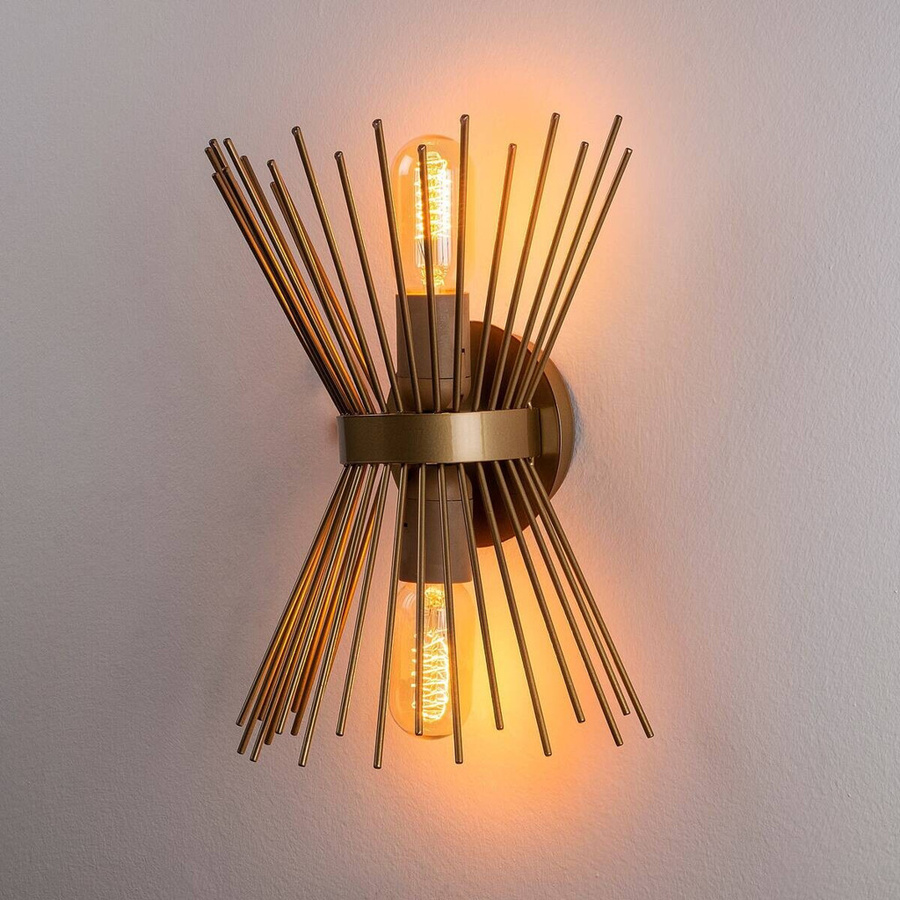 Opviq Wandleuchte Kirpi in Gold aus Eisen mit 1 E27 Fassung, B/H/T: 16 x 33 x 16 cm - Bild 2