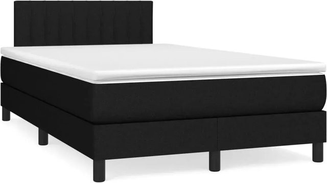 vidaXL Boxspringbett mit Matratze Schwarz aus Stoff, B/T: 120 x 200 cm - Bild 1