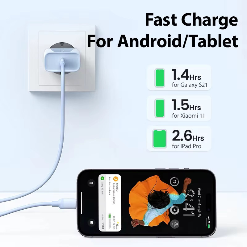 Apple 20W USB-C Schnellladegerät mit EU-Stecker in Weiß für iPhone 17 16 15 14 13 12 11 Pro Max - Bild 2