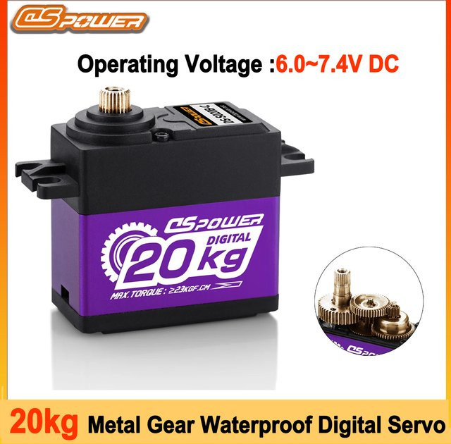 DSpower Digitaler wasserdichter Servomotor, Metall, Schwarz, Zubehör - Bild 1