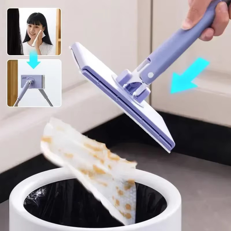 Trebalena Mini Lazy Flat Mop in Lila – Handfreier rotierender Bodenwischer für Nass- und Trockenreinigung - Bild 2