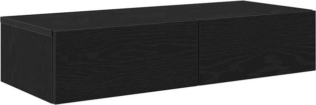 vidaXL Wandregal mit Schubladen aus Holzwerkstoff in Schwarz matt, B/T/H: 80 x 33 x 17 cm - Bild 1