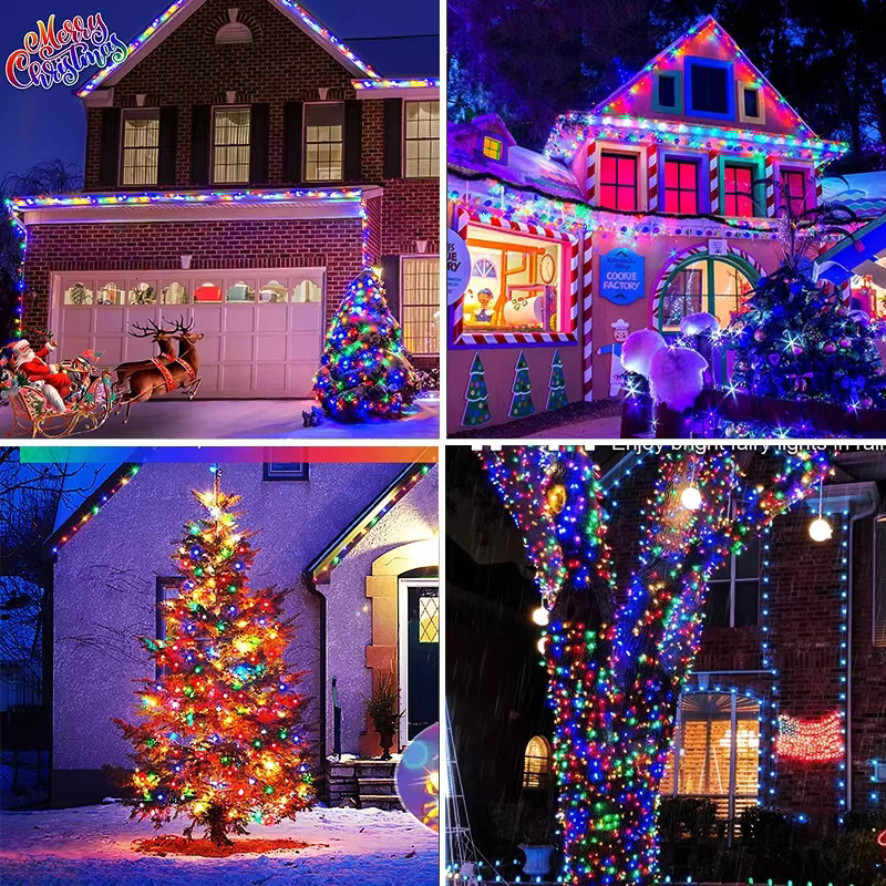 XIWANGFIRE Solar-LED-Lichterkette für den Außenbereich, wasserdichte Weihnachts-Lichterkette zur Gartendekoration - Bild 4