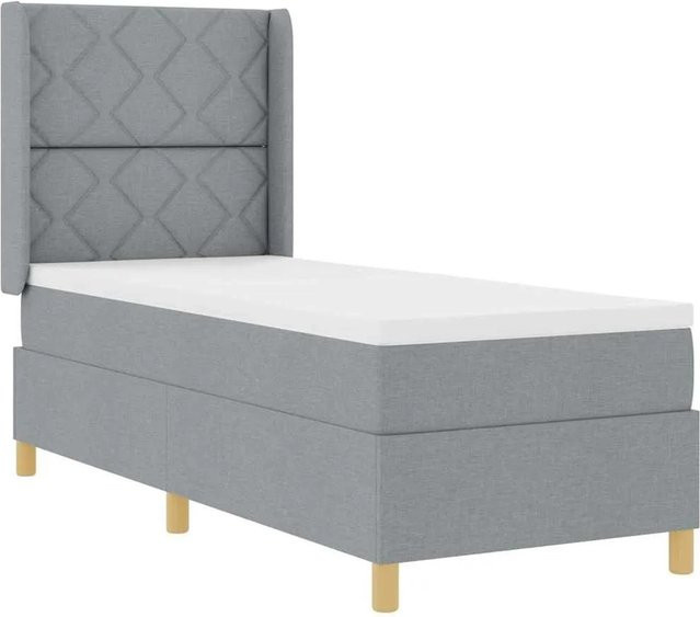 vidaXL Boxspringbett mit Matratze und Taschenfederkern in Grau, B/T/H: 140 x 200 x 147 cm - Bild 1