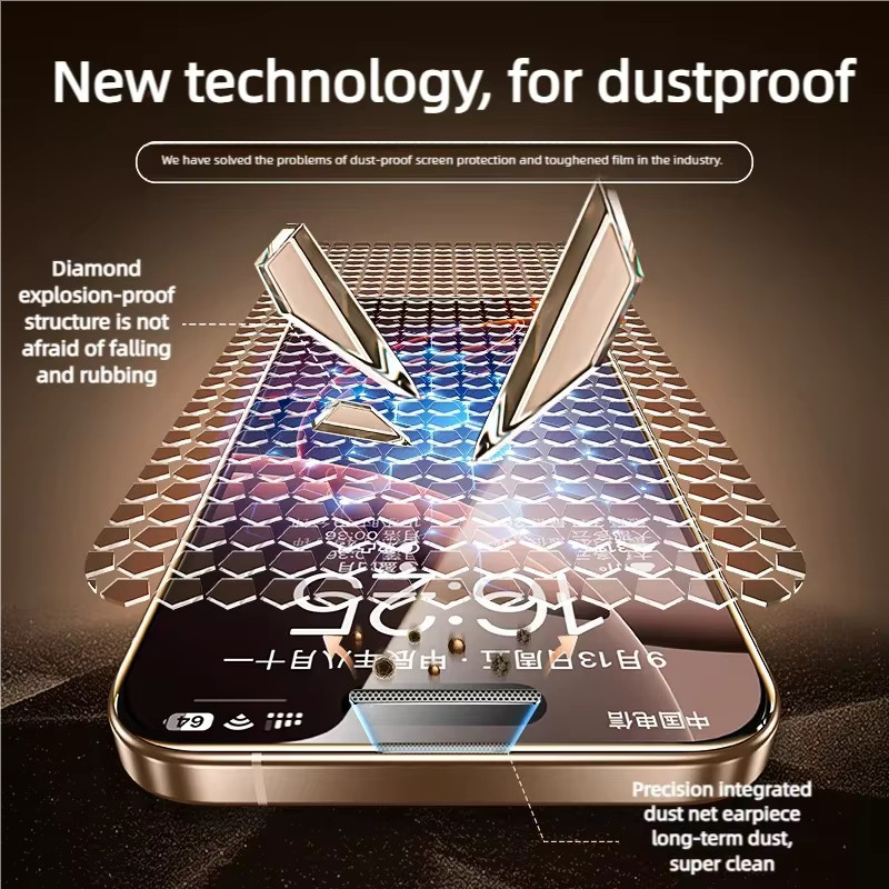 HD Privacy Displayschutzfolie aus gehärtetem Glas für iPhone 17 Air 16E 15 14 Plus 13 Pro Max, transparent - Bild 5