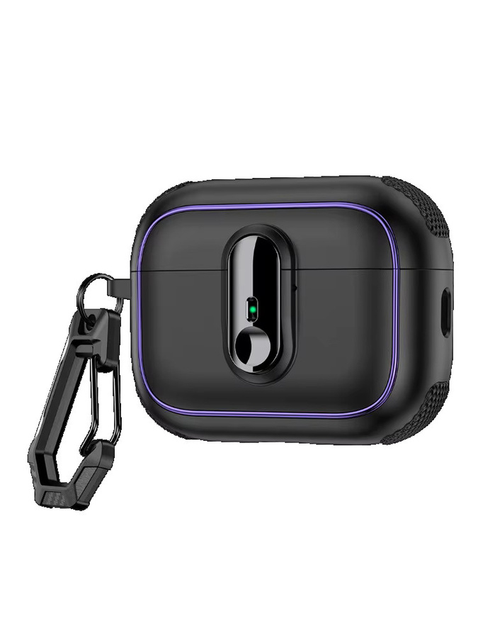 Armor Lock Kopfhörer-Schutzhülle für Apple AirPods Pro (1., 2., 3. und 4. Generation) in Schwarz mit Haken aus TPU und PC - Bild 7