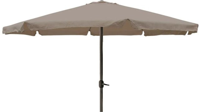 Lex XXL Sonnenschirm aus Aluminium mit Polyester-Krempe in Taupe, Durchmesser: 400 cm - Bild 1