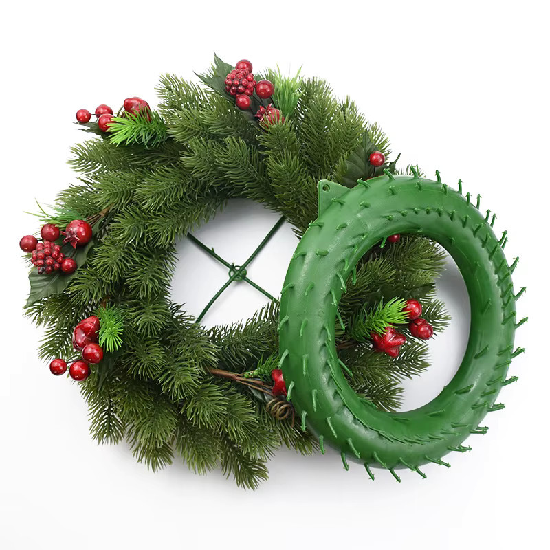 ZQCY Künstlicher Blumenkranz in Grün aus Kunststoff für Weihnachtsbaum und Hochzeitsdekoration - Bild 2