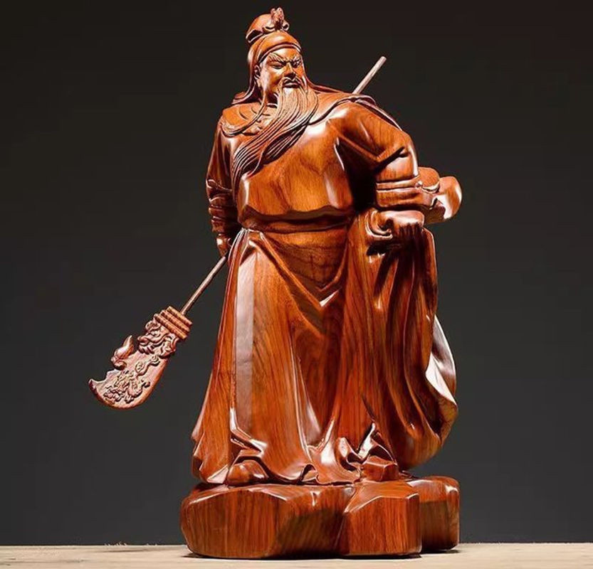 Guan Gong Statue aus Palisander in Braun als Feng Shui Dekoration für Altar, Büro oder Zuhause - Bild 1