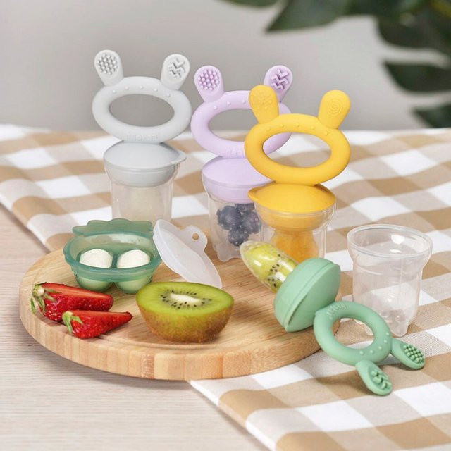 Haakaa 2-tlg. Fruchtsauger Set aus Silikon in Multicolour, BPA-frei und auslaufsicher - Bild 1
