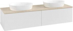 V&B Waschtischunterschrank Antao mit Frontstruktur in Weiß, B/T/H: 160 x 50 x 50 cm - Bild 1