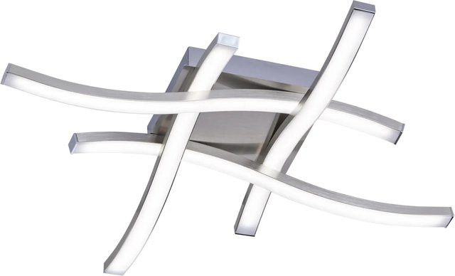 Reality by Trio LED-Deckenleuchte Route 4-flammig in Nickel matt und Weiß, Durchmesser: 46 cm - Bild 1