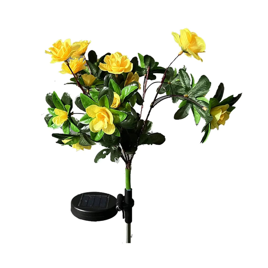 DBF Azalea LED-Solarblumenlampe in Mehrfarbig mit schwarzem Gehäuse zur dekorativen Garten- und Wegbeleuchtung - Bild 4