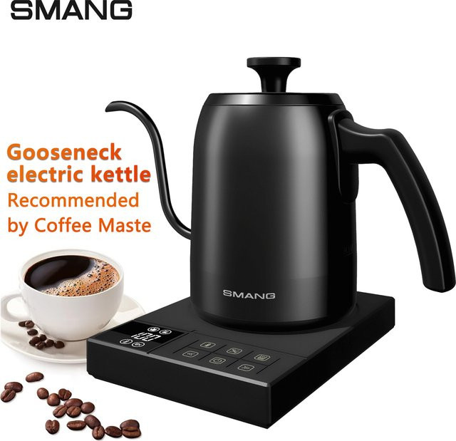 SMANG Schwanenhals-Wasserkocher mit intelligenter Temperaturkontrolle, 0,6 l, Schwarz - Bild 1