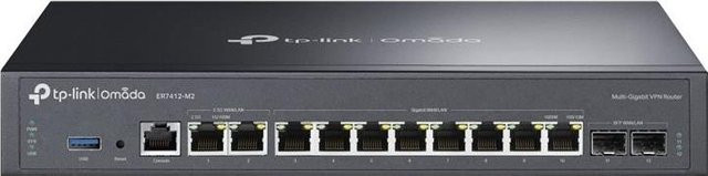 TP-Link Omada ER7412-M2 V1 Router mit 12-Port-Switch, 1GbE und 2,5GbE, Schwarz, Rack-montierbar - Bild 1