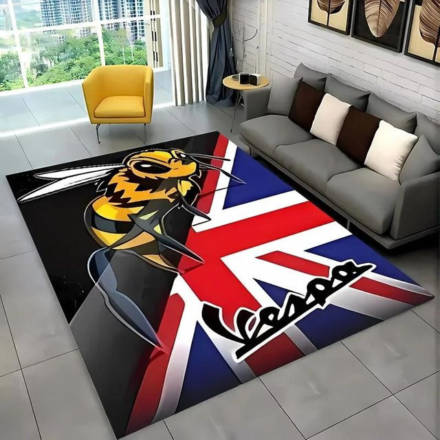 Karpetti V-Vespa Moto Modern Teppich, rutschfest und waschbar, Mehrfarbig, B/T: 80 x 140 cm - Bild 1
