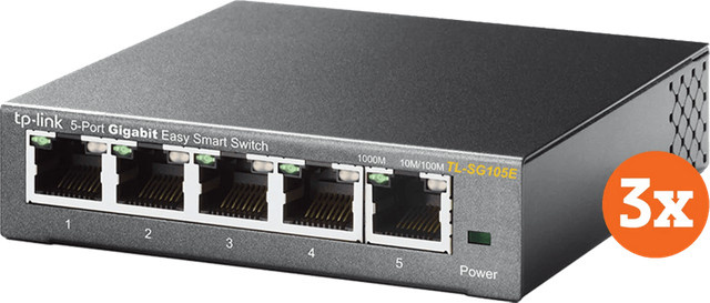 TP-Link TL-SG105E 3er-Pack Gigabit Ethernet LAN Switch in Schwarz - Bild 1