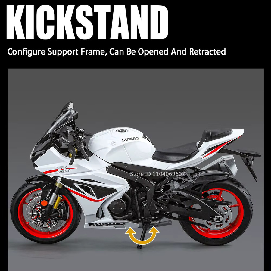 MAKEDA Suzuki GSX-1000R Hayabusa Motorrad, Modell, 1:9, Metall, Blau - Bild 3