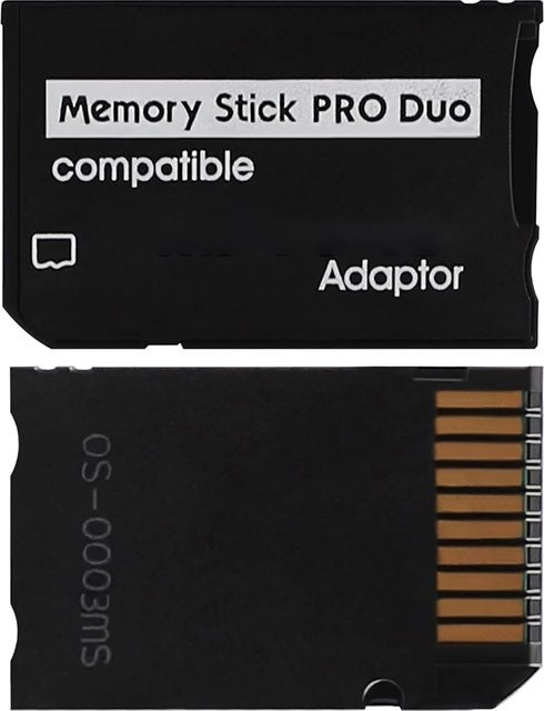 Sony Memory Stick Pro Duo Adapter für PSP 1000/2000/3000 Serie, SD auf MS Konverter, Schwarz - Bild 1