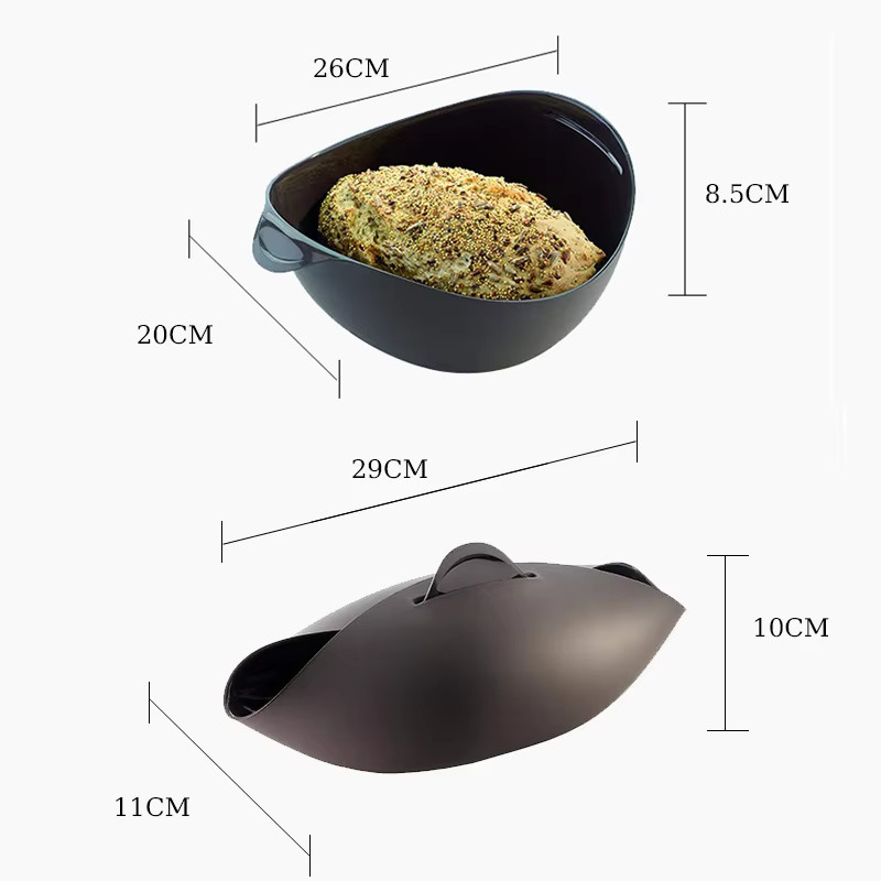 Multifunktionale Silikon Brotbackform von VIE LENTE in Oval und Transparent zum Backen und Dämpfen - Bild 5