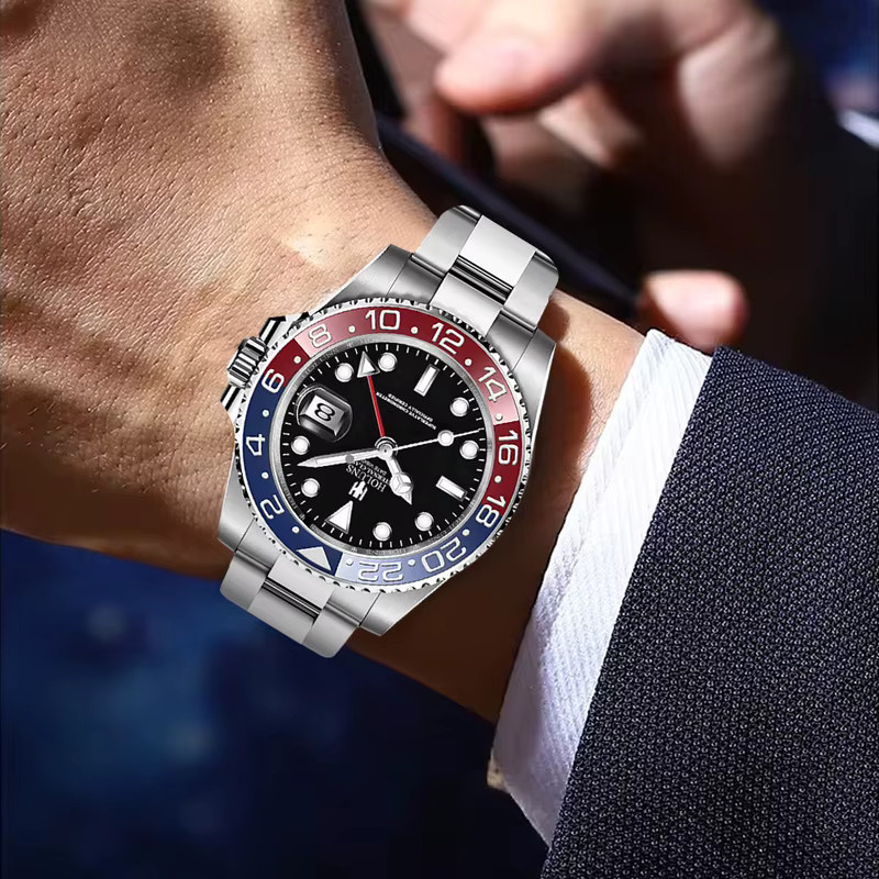 HOLUNS Armbanduhr Automatik, Edelstahl, Silber, Schwarz, Herren - Bild 5
