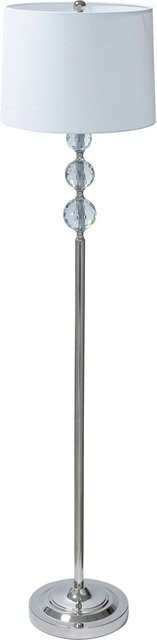Relaxdays Stehlampe aus Metall in Weiß und Silber mit Kristalloptik, Höhe: 155 cm, Durchmesser: 35,5 cm - Bild 1