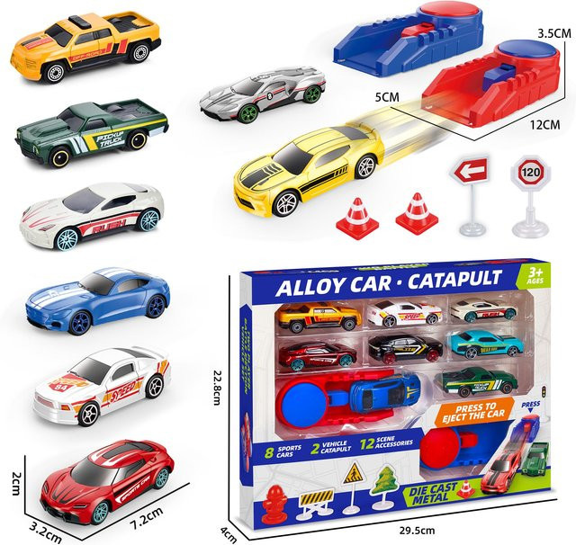 Linyi toy car Rennkatapult-Set, Schiebemodell, 1:64, Metall, ab 14 Jahre - Bild 1